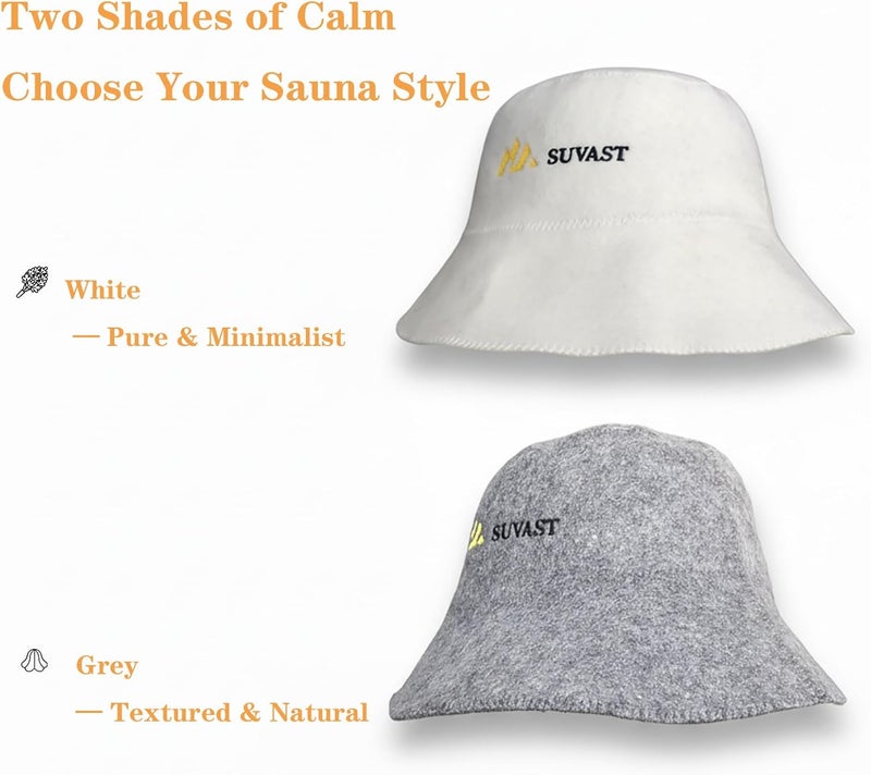 suvast 100% Wool Sauna Hat, Natural Felt Heat-Resistant Cap for Steam Room & Spa, - Image 4